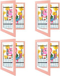 4 Pack 10x12.5 Front-Opening Kids Artwork Frames Changeable (Pink) by GoldenStateArt