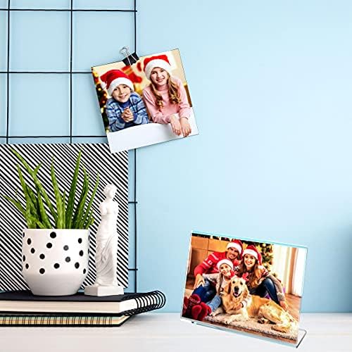 NIUBEE Acrylic Sign Holder 4x6 Horizontal L-Shape Menu Stand 6 Pack - Image 5
