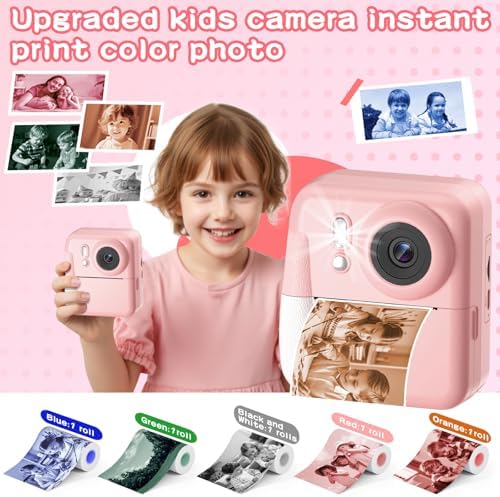 Kids Camera Instant Print, 1080P Kids Digital Camera that Print in 5 Colors - Image 2
