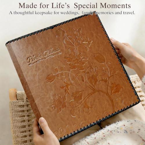 Brown Large Self-Adhesive Photo Album, PU Leather Cover - Image 7