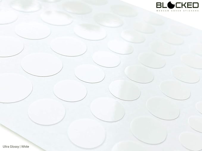 The Original Vinyl Webcam Cover Stickers | Restickable & Stackable Privacy Covers | for All Camera-endable Devices | 3-Sizes | 57 White (Ultra Glossy) - Image 3