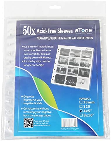 50x eTone Archival Storage Sheets 4x5 Negative Page Preservers (50X45) - Image 2