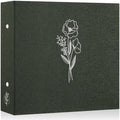 Lanpn 12x12 inch Scrapbook Photo Album, Linen Cover Archival Acid Free Top Load 3 Ring Binder Folder Photo Book 12 x 12 with 30 Plastic Sleeves 60 Pages (Green) by Lanpn