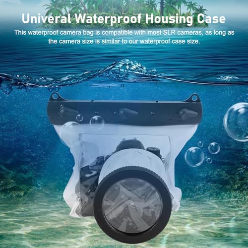Yoidesu DSLR Camera Univeral Waterproof Underwater Housing Case Pouch Bag,20-Meters Dving Case Bag Cover for Canon Nikon and Other DSLR Cameras (White) - Image 6