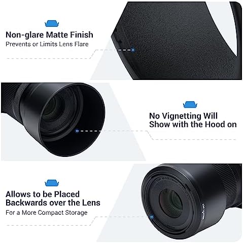 (1+1) Lens Hood for Canon R50 R100 Dual Lens Kit (RF-S 18-45mm F4.5-6.3 is STM and RF-S 55-210mm F5-7.1 is STM) Replaces ET-60B and EW-53 Lens Hood - Image 6