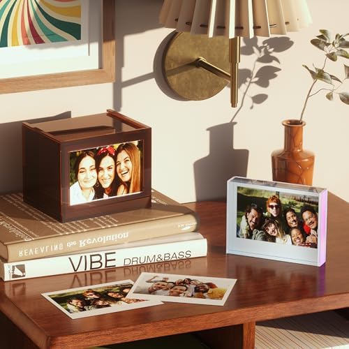 WINKINE Instax Wide Frame - Photo Storage Box for Instax Wide 400/300/210/200 Films, 4.25'' x 3.39'' Film Frame, Vintage Box with Sliding Lid, Amber, 1 Pack - Image 4