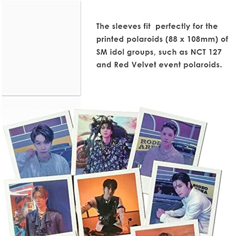 50 Pack Kpop Polaroid Sleeves, Ultra Clear and Ultra Thick Sleeve 200 Microns Protectors Cover, Perfect for Kpop Standard 88x108 mm Square Polaroid, Unsealable (50P - 92x110mm) - Image 5