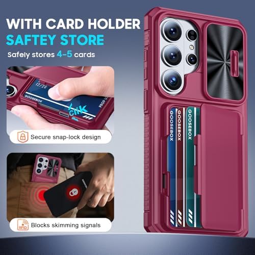 GooseBox for Samsung Galaxy S26 Ultra Case Wallet with RFID [Cards Holder][Camera Cover][Edge Raised] Full Body Shockproof Silicone Protective Phone Case for Galaxy S26 Ultra 2026 (Magenta) - Image 3