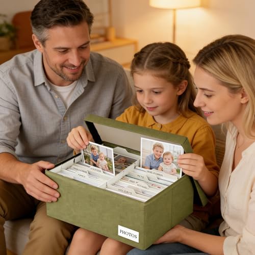 Photo Storage Box 4x6, Decorative Photo Boxes Storage With Lids - Image 2