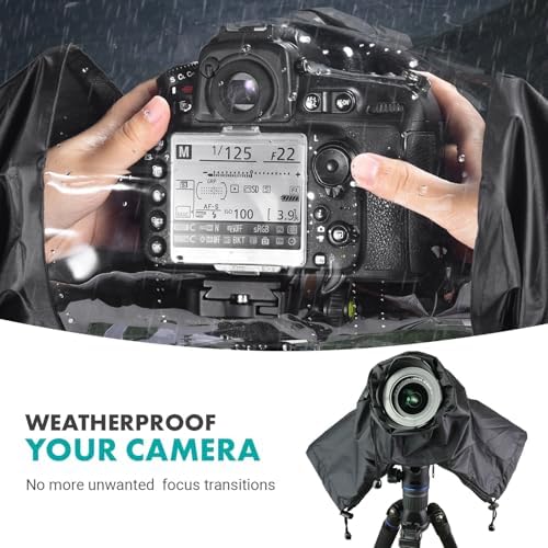 Movo CRC01 Waterproof Nylon Camera Rain Cover with Enclosed Hand Sleeves Compatible with Canon EOS, Nikon, Sony, Olympus, Pentax and Panasonic DSLR Cameras - Image 2