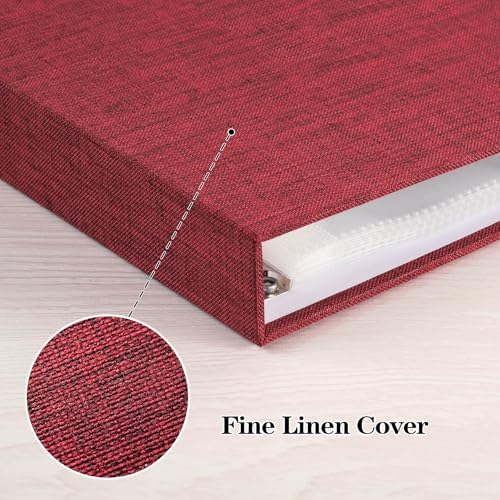 Mublalbum 8x8 Inch 3 Ring DIY Scrapbook Photo Album 40 Pages, Red - Image 6