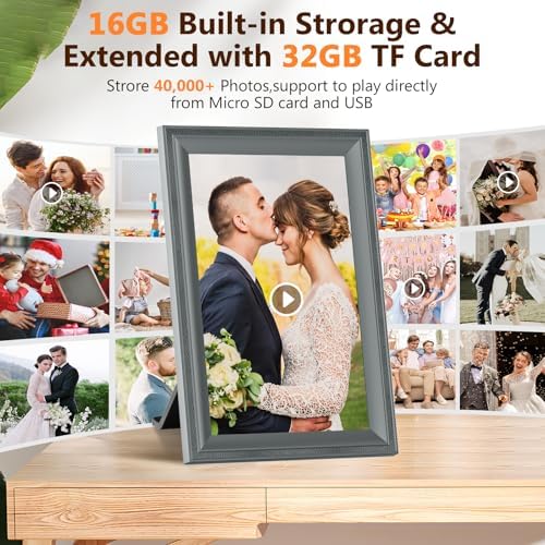 Smart Grey Digital Picture Frame WiFi Send Photos from Your Phone - Image 6