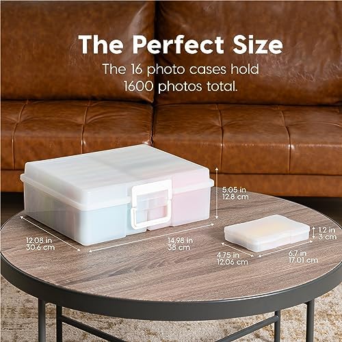 IRIS USA Photo Storage Box |Made in USA| 16 Cases - (2-Pack) - Pearl - Image 3
