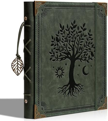 Vintage PU Leather Scrapbook Photo Album, 4x6 120 Photos Green by Ovesmusl