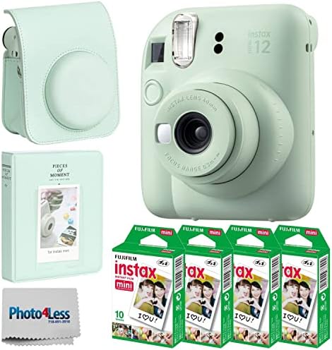 Fujifilm Instax Mini 12 Instant Film Camera (Mint Green) + Fuji Instax Mini Instant Film – 40 Sheets + Instant Camera Gift Bundle by FUJIFILM
