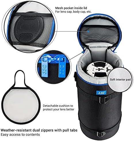 JJC Deluxe Lens Case Pouch Bag for Nikon Z 180-600mm Lens Below 5.5"x14.6" - Image 4