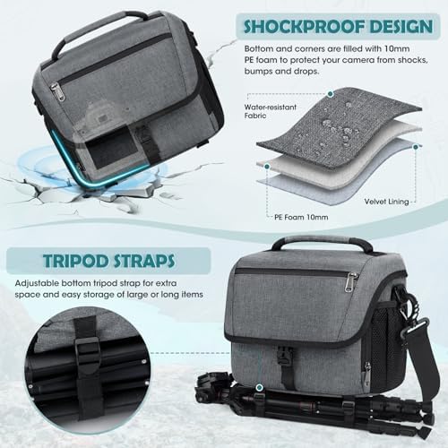 RAINSMORE Camera Bag, DSLR SLR Mirrorless Camera Case for Photographer - Image 4