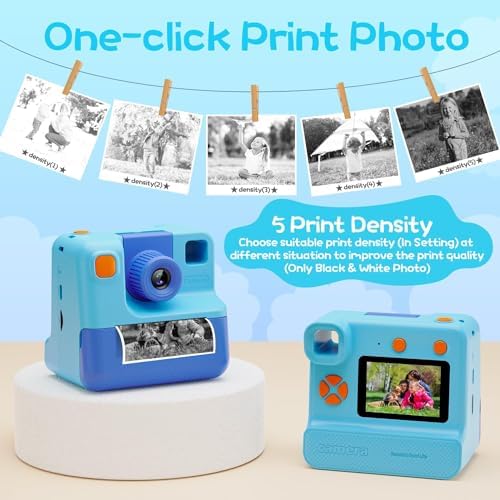 Kids Camera Instant Print, Christmas Birthday Gifts for Girl Boys 3-12 Years Old, FHD Selfie Digital Video Cameras Toddler 3 Rolls Print Paper & 32G Card (Blue) | FHD Selfie Digital Video Cameras Toddler 3 Rolls Print Paper & 32G Card (Blue) - Image 5