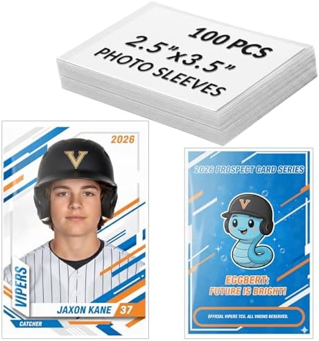 2.5x3.5 Photo Sleeves 100 Pcs, Acid-Free Archival Quality - Crystal Clear Photo Storage Protectors for Pokemon & Kpop Photocards, Trading Cards, Sports Cards & Family Photos (3.94 Mil Extra Thick) by Freude