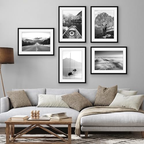 Americanflat 17x23 Poster Frame 5-Pack - Matted to 13x19 - Black - Image 5