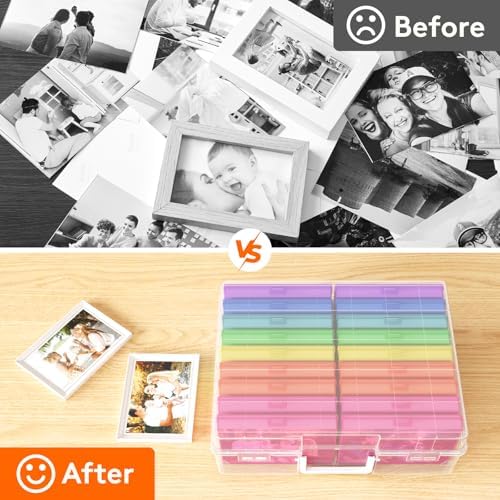 Lifewit 18 Pcs Photo Storage Box for 4"x 6" Pictures, Acid-Free, Multicolor - Image 4