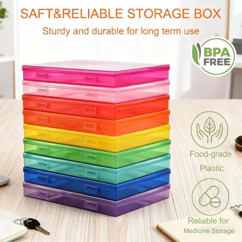 Photo Storage Box 5 x 7 Inches, 18 Inner Extra Large Photo Boxes with Dividers, Colorful Acid-Free Photo Storage Containers with Handle, Photo Organizer Craft Keeper for Photo, Craft, Stamp etc - Image 6