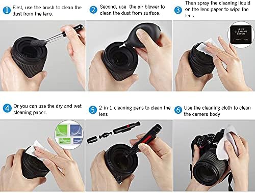 Andoer Professional Camera Cleaning Kit Lens Cleaning Kit with Air Blower Cleaning Pen Cleaning Cloth for Most Camera Mobile Phone Laptop - Image 6