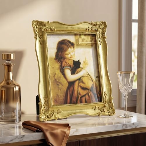 Cuspin 8x10 Vintage Gold Picture Frame, Ornate Antique Resin Photo Frame - Image 4