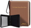 eTone Film Negative Storage Box, PU Leather 3-Ring Binder Album, Gold Foil, 13.18x7.08x1.96 Inch, Velvet Lined for 35mm 120 4x5 8x10 Negatives (Brown) by eTone