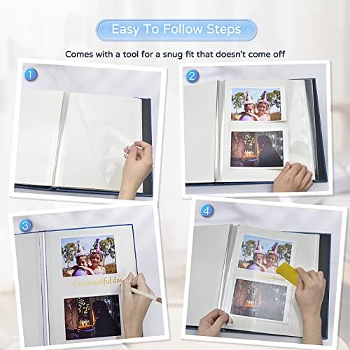 Popotop Large Photo Album Self Adhesive 4x6 5x7 8x10 Scrapbook Album DIY Picture Book,Gifts for Mom,Family Baby and Wedding,with Metal Pen and Plastic Board - Image 4