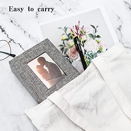 Vienrose 4x6 Photo Album,100 Pockets,Linen Cover with Window,Grey - Image 5