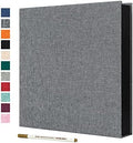 Spbapr Large Photo Album Self Adhesive Linen Cover Magnetic Scrapbook Album DIY Scrap Book 40 Black Sticky Pages for 3x5 4x6 5x7 8x10 Pictures with A Metal Pen 11"x10.6" 40pages by Spbapr
