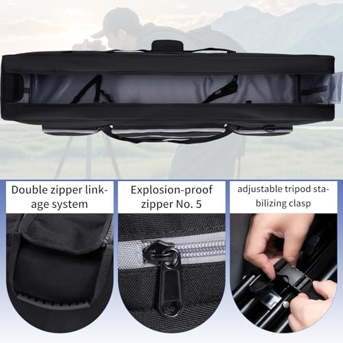 Tripod Carrying Case, 50.8" Heavy Duty Tripod Bag with Padded Divider - Image 5