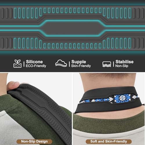 FIEIL Neck Strap Silicone Camera Straps - Padded Camera Strap, 1.5" Wide Adjustable Nylon Shoulder Strap - Compatible with Canon, Nikon, Sony, and More DSLR and Mirrorless Cameras (Blue) - Image 6
