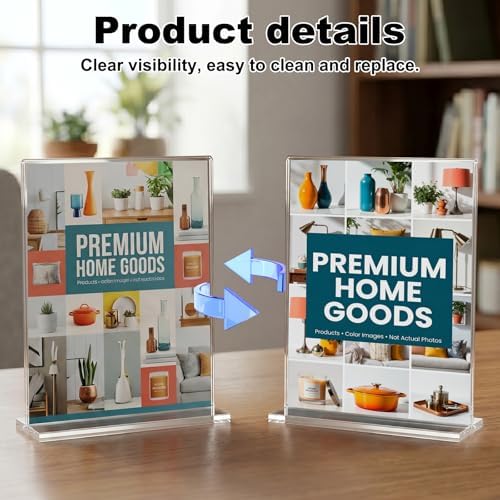 xydstay 8.5 x 11 Acrylic Sign Holder 6 pack, Clear Table Display Stand - Image 6