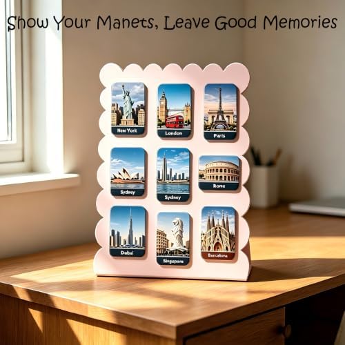 2 Pack Metal Pink Scalloped Magnet Display Board, 13" × 10" Anti-Slip Magnetic Bulletin Board Tabletop Memo Craft Photo Display Stand Small Business Supplies for Home Office Vendor Booth Events Store - Image 3