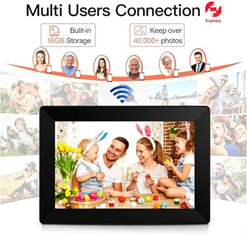 Digital Picture Frame, 10.1 Inch Frameo Digita Photo Frame WiFi, 1280x800 IPS HD Touch Screen 16GB Storage Space,Wall-Mounted,Auto-Rotate, Instantly Share Photos/Videos via App,Black - Image 5