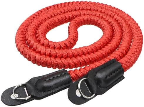 Paracord Camera Strap Long Camera Neck Shoulder Strap for SLR DSLR Digital Mirrorless Cameras 47inch/120cm Red by HITHUT