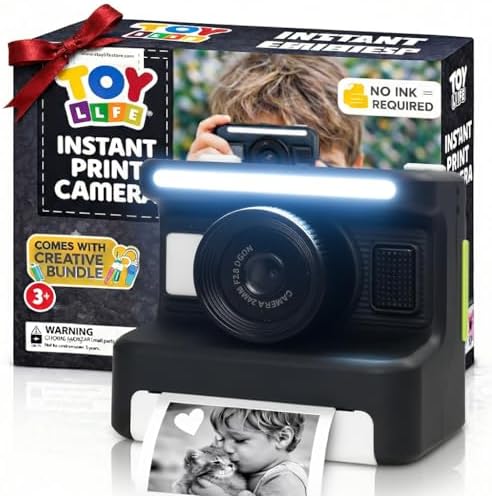 TOY Life Kids Instant Print Camera, 1080P, Ages 3-12, Black by TOYLife