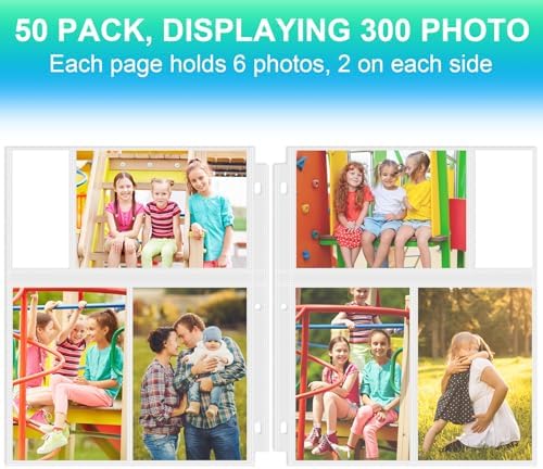 25 Pack 4 x 6 Photo Sleeves for 3 Ring Binder(300 Pictures) - Image 3