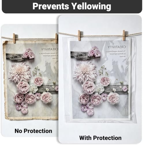 25 Pack Sheet Protectors for Artwork 9x11.8" - Acid Free Clear Plastic Sleeves for Paper, Cellophane Bags Self Adhesive, Comic Book Sleeves, Clear Plastic Bags for Page Photo Prints Magazine - Image 5