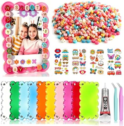 10 Sets Colorful DIY Acrylic Magnetic Picture Frame Craft Kit by Unknown