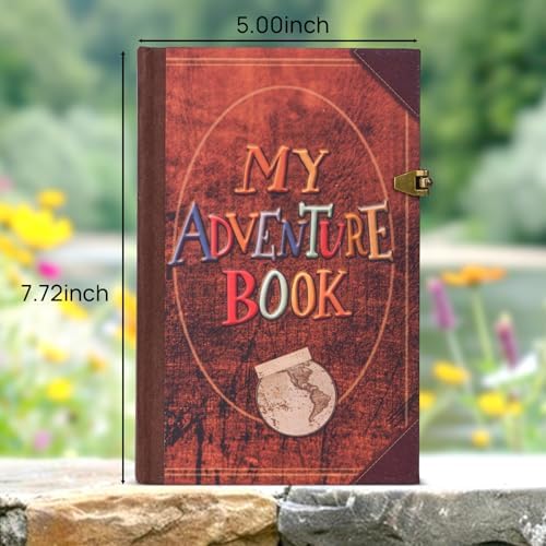 My Adventure Book Luxury Faux Leather Journal - 164 Page 8.2 * 5.9 inch Scrapbook, Vintage 3D Embossed Photo Album & Travel Diary | Anniversary Wedding Valentine Gift Set for Couples - Image 2