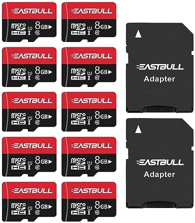 EASTBULL 8GB 10-Pack of Micro SD Card Class 10 UHS-I U1 SDHC SD Cards Pack by EASTBULL