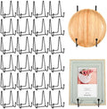 Mixweer 24 Pcs Plate Stands for Display Metal Photo Easel Stand Book Holder Plate Holder Picture for Decorative Display Easels Picture Frame Stands Rack(4.3 Inch) by Mixweer