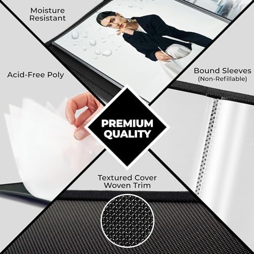 Dunwell 8x10 Photo Album & Art Portfolio Book, 24 Sleeves, Black - Image 6