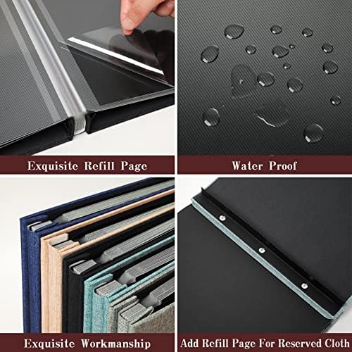 Spbapr Large Photo Album Self Adhesive Linen Cover Magnetic Scrapbook Album DIY Scrap Book 60 Black Sticky Pages for 4x6 5x7 8x10 10x12 Pictures with A Metal Pen - Image 5