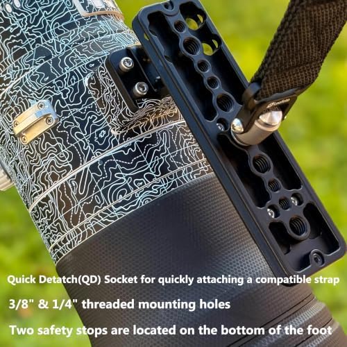 Leofoto SF-05 Replacement Foot for Sony FE 400mm f/2.8 GM & 600mm f/4 GM Lens | Enhanced Silicone Grip,Arca-Swiss Dovetail Tripod Collar Foot with QD Socket, 1/4" & 3/8" Threads - Image 3