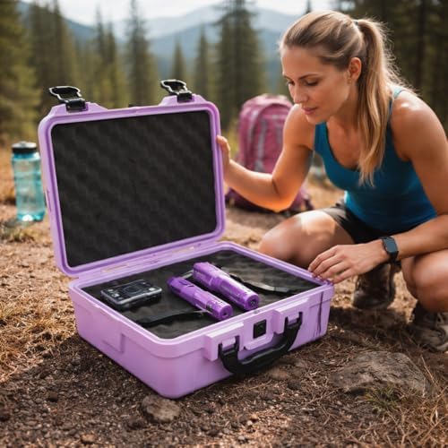 Relaxweex 11.3 x 8.7 x 4.2 Inch Hard Case, Grid Shell, Purple - Image 6