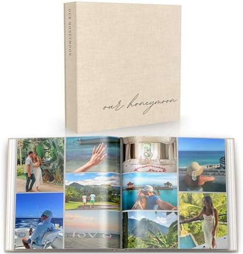Honeymoon Photo Album Book 400 4x6 Photos Linen Scrapbook Keepsake Binder by PaigeMcRaeHomeDecor